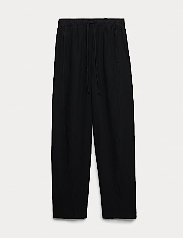 Double Cloth Drawstring Tapered Trousers - DE