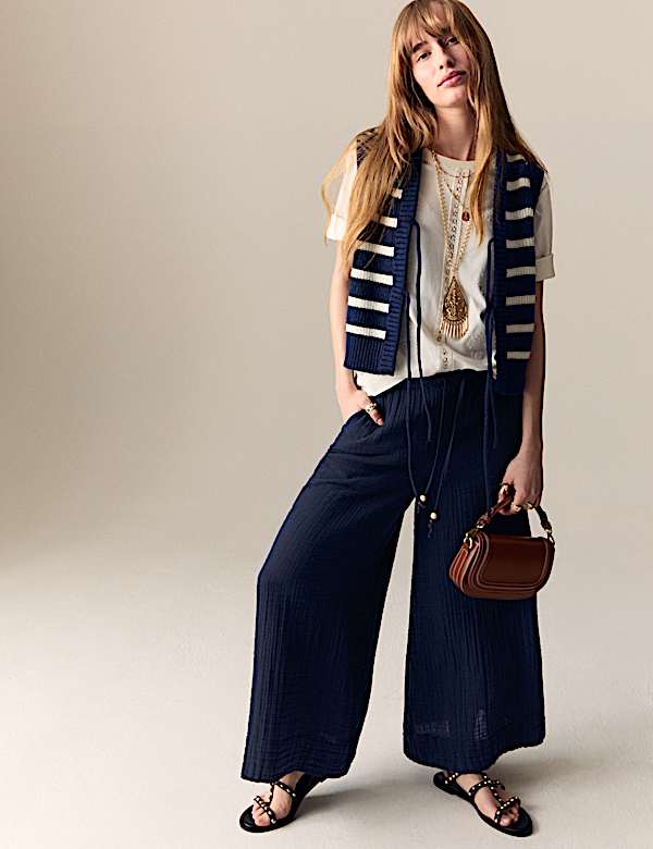 Pure Cotton Wide Leg Culottes - US