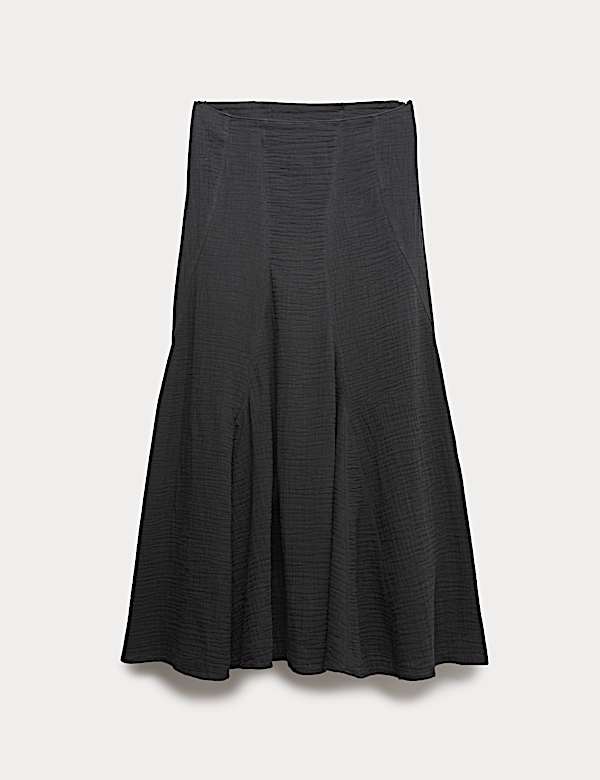 Pure Cotton Double Cloth Midaxi A-Line Skirt - MV