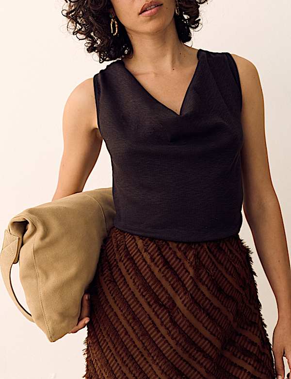 Tufted Asymmetric Midaxi Tiered Skirt - CY