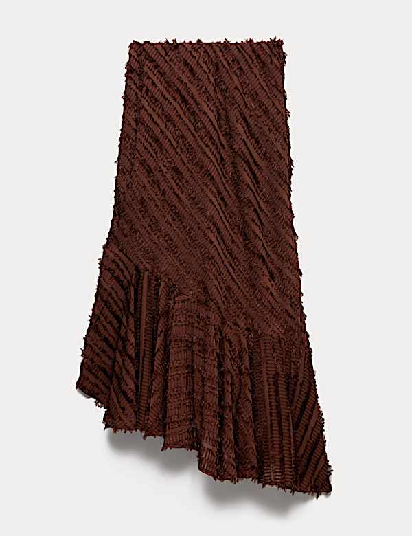 Tufted Asymmetric Midaxi Tiered Skirt - CY