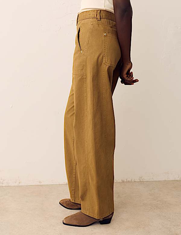 Pure Cotton Tapered Utility Trousers - AL