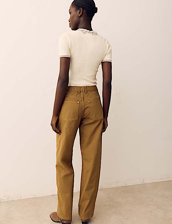 Pure Cotton Tapered Utility Trousers - AL