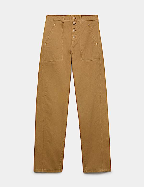 Pure Cotton Tapered Utility Trousers - AL