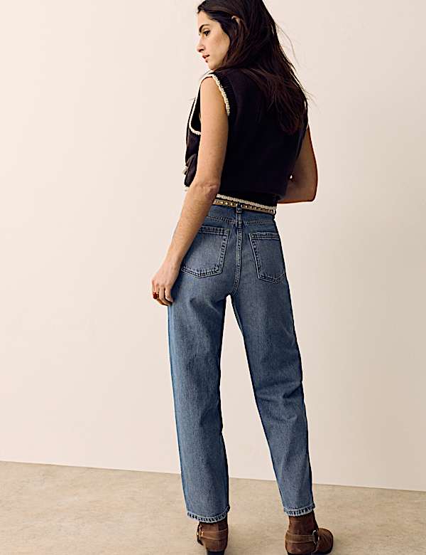 Mom Lyocell Blend Denim Slim Jeans - LU