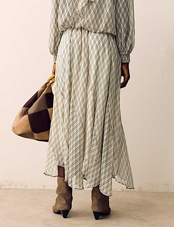 Checked Maxi A-Line skirt - EE