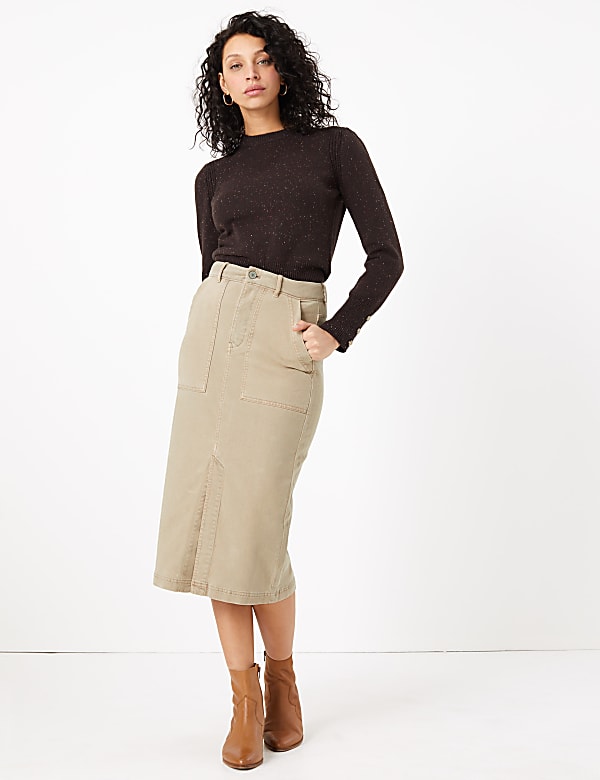 Denim Midi Skirt