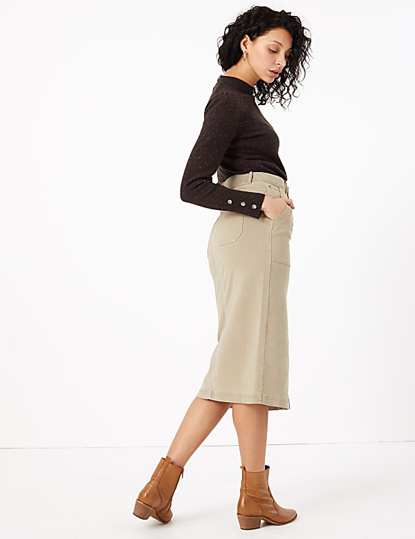 Denim Midi Skirt