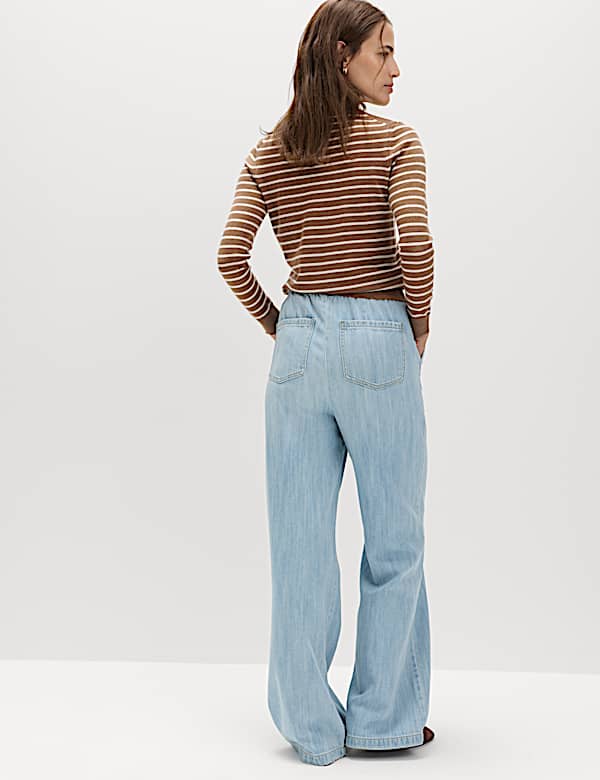 2 Pack Denim Pull On Wide Leg Jeans