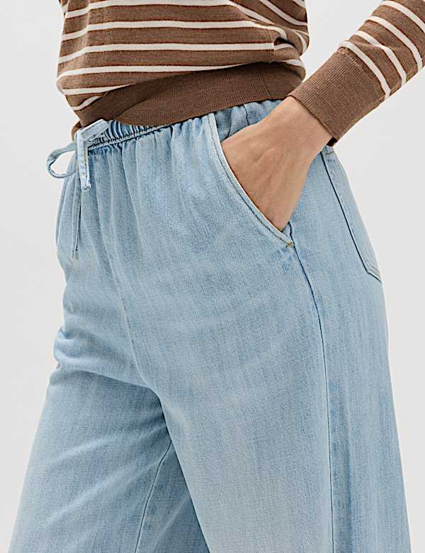 2 Pack Denim Pull On Wide Leg Jeans