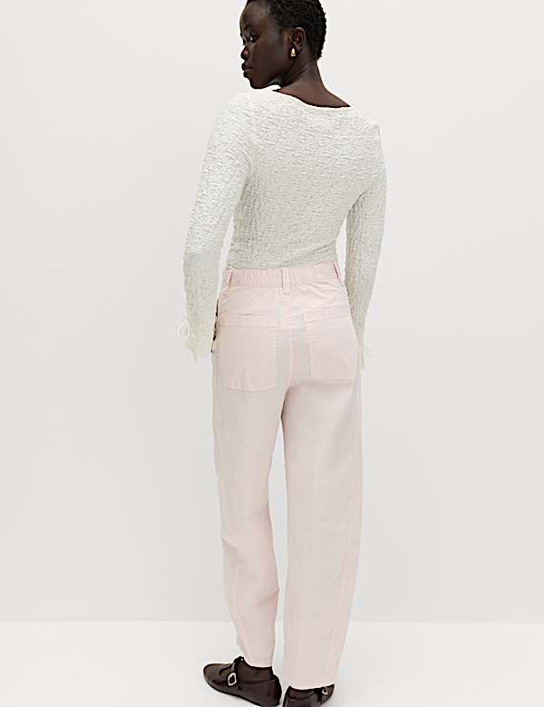 Pantalon coupe barrel en coton - LU