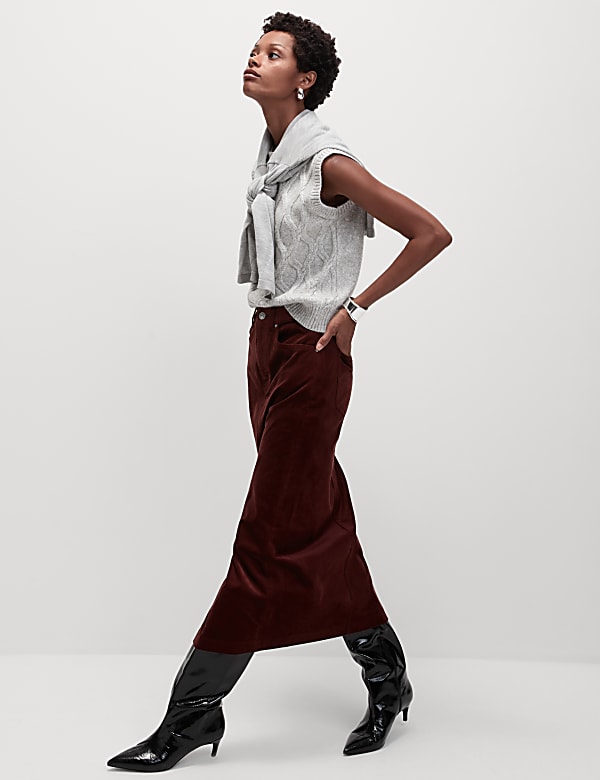 Corduroy Midi Skirt - JE