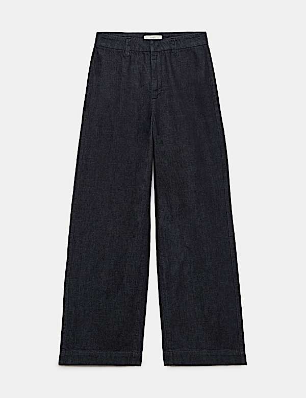 High Waisted Wide Leg Jeans - US