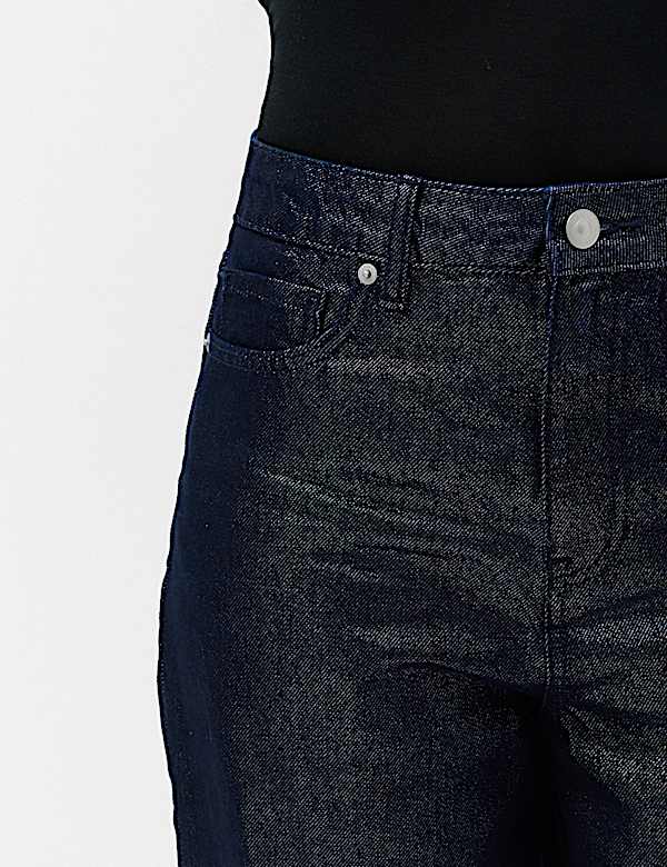 High Waisted Shimmer Carrot Jeans - JP