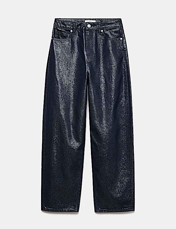 High Waisted Shimmer Carrot Jeans - JP