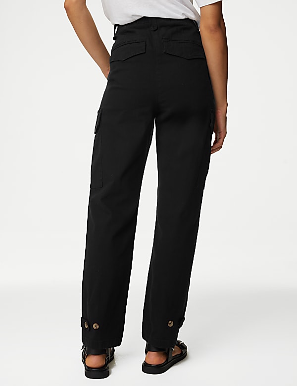 Cotton Rich Cargo High Waisted Trousers - VN