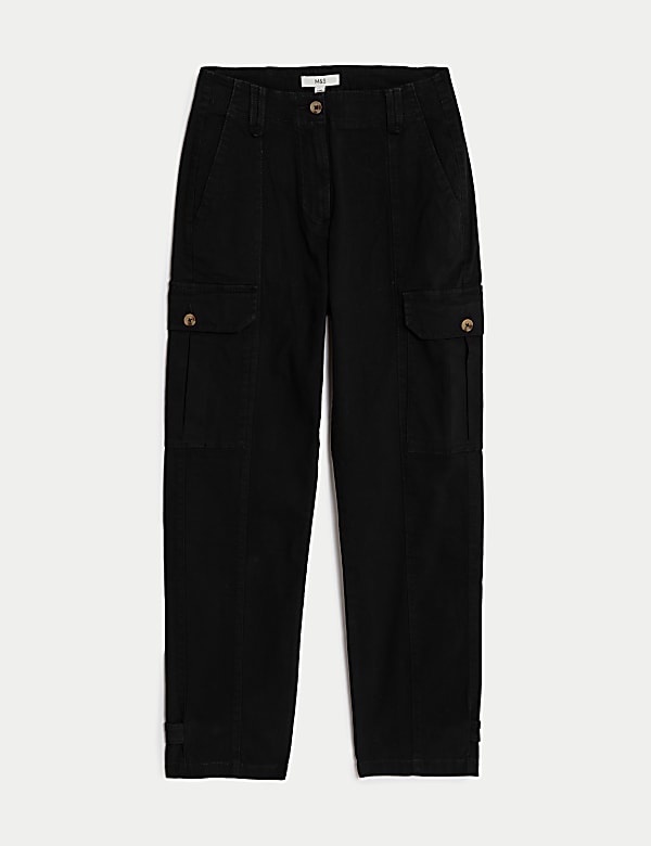 Cotton Rich Cargo High Waisted Trousers - VN
