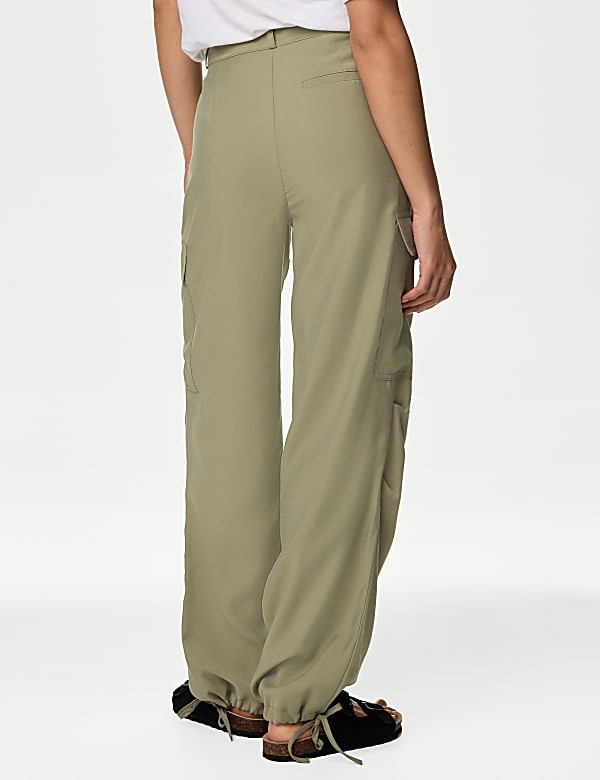 Modal Rich Cargo Wide Leg Trousers