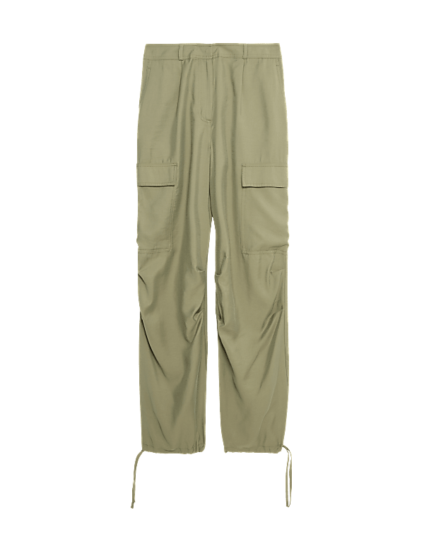 Modal Rich Cargo Wide Leg Trousers