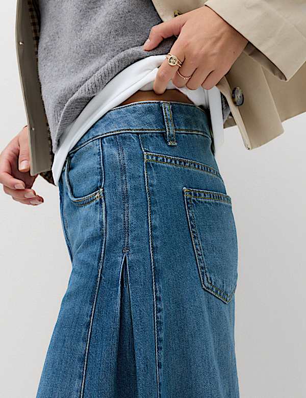 Vintage Look High Waisted Baggy Wide Leg Jeans - PL
