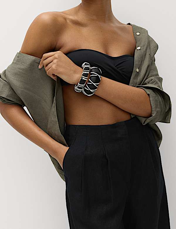 מכנסיים מפשתן טהור בגזרת בלון - IL