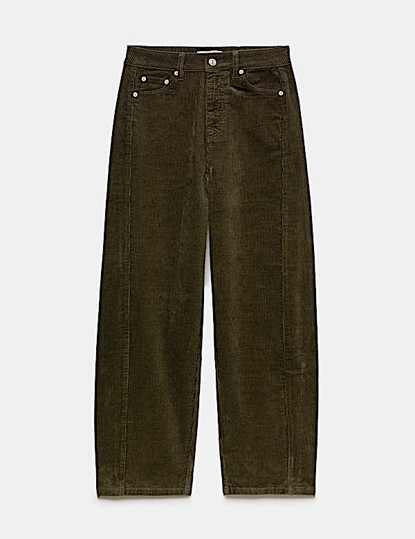 Pantalon coupe barrel en velours c&ocirc;tel&eacute; - CA
