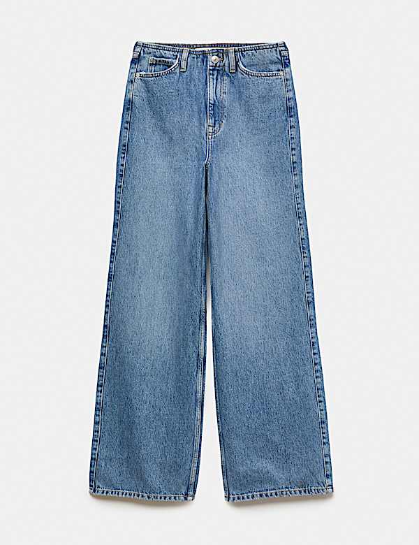 Denim High Waisted Wide Leg Jeans - KG