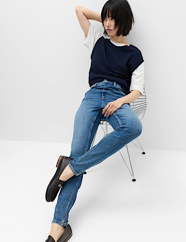 Ivy Mid Rise Skinny Ankle Grazer Jeans - FR