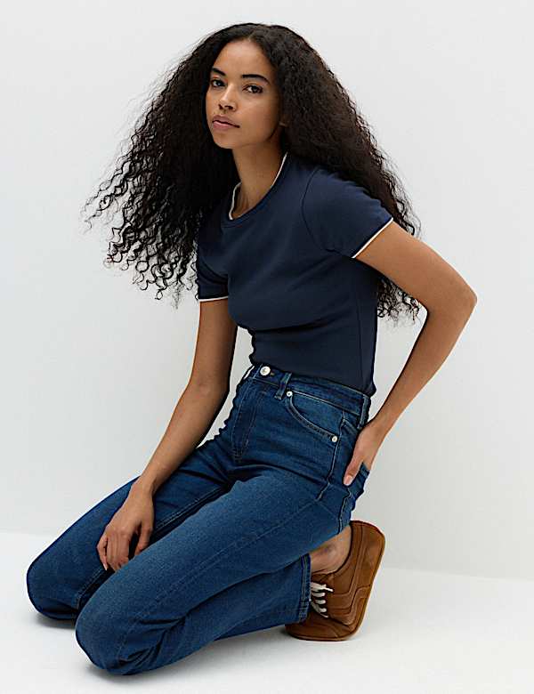 Sienna Mid Rise Straight Leg Jeans