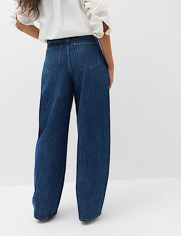 High Waisted Embellished Barrel Jeans - JE