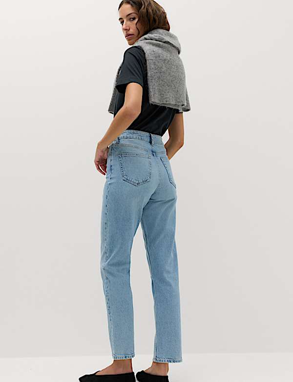 Mid Rise Straight Leg Ankle Length Jeans - US