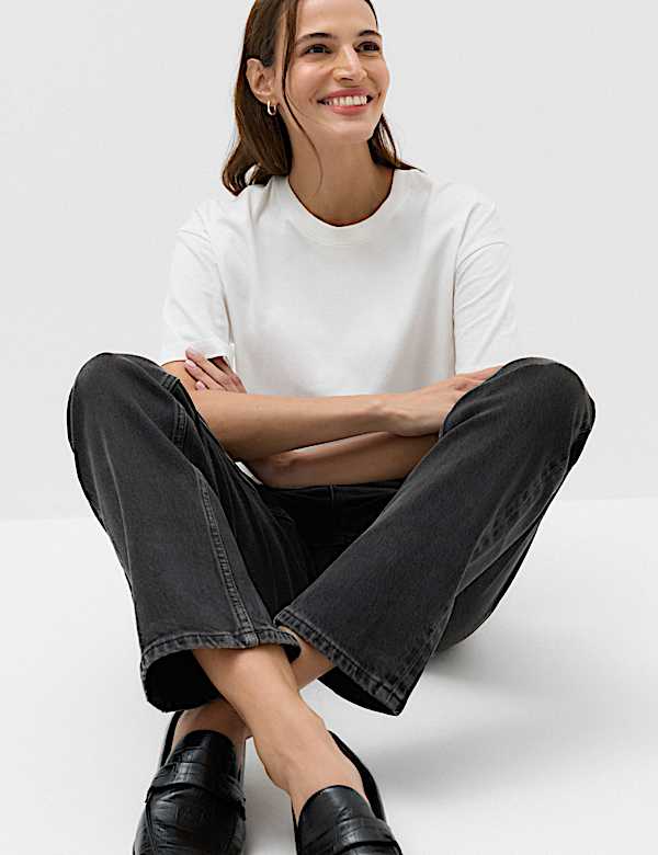 Mid Rise Straight Leg Ankle Length Jeans - BE