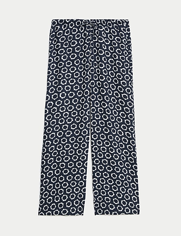 Wide Leg Floral Elasticated Waisted Trousers - IS