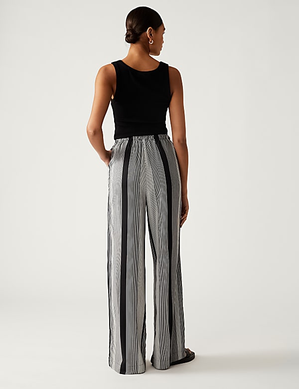 Printed Wide Leg Trousers