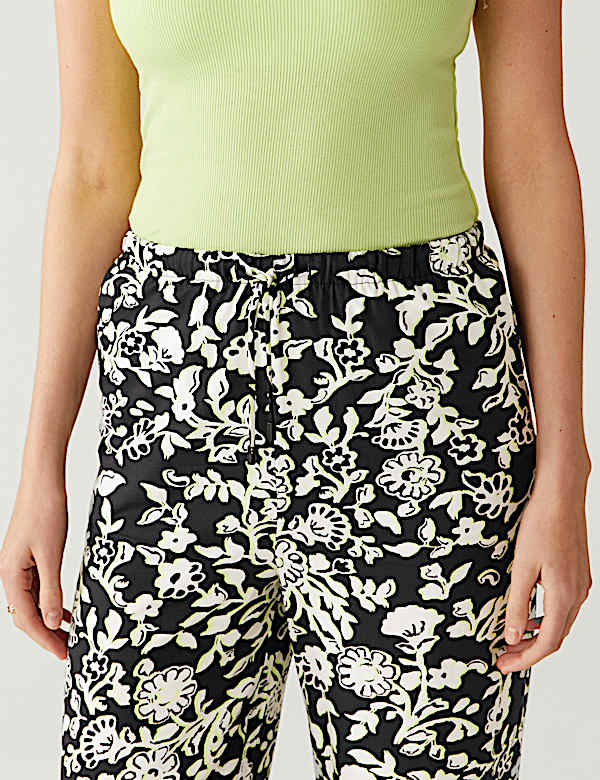 Printed Wide Leg Trousers