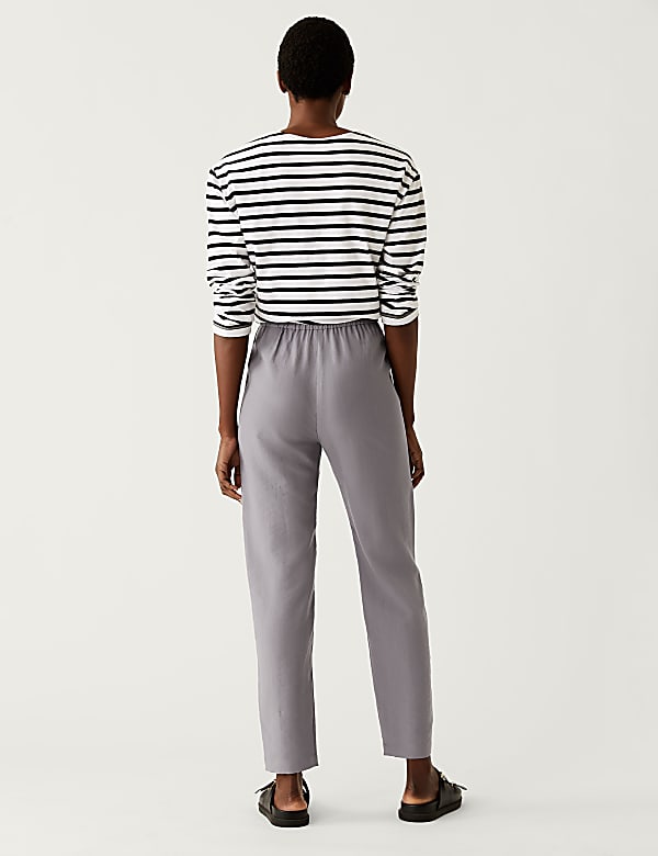 Lyocell Rich Tapered Ankle Grazer Trousers