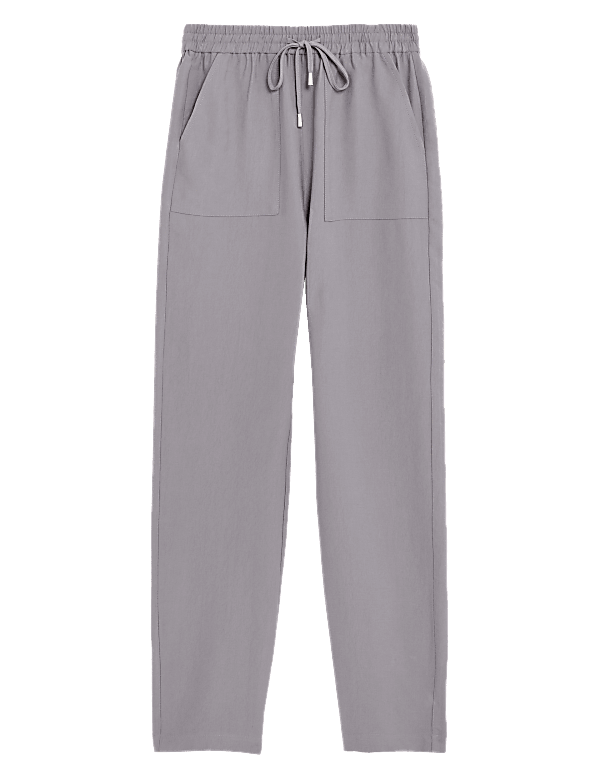 Lyocell Rich Tapered Ankle Grazer Trousers