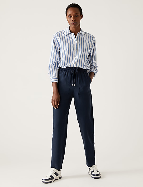 Lyocell Rich Tapered Ankle Grazer Trousers