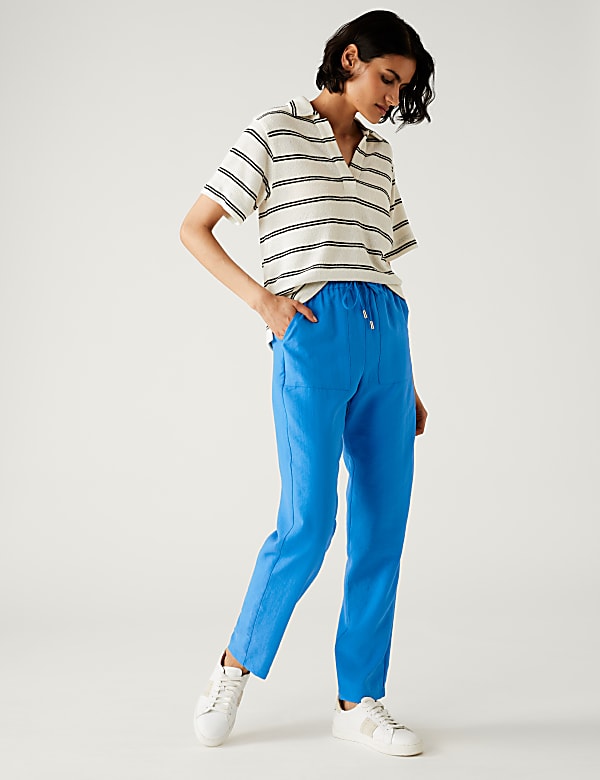 Lyocell Rich Tapered Ankle Grazer Trousers