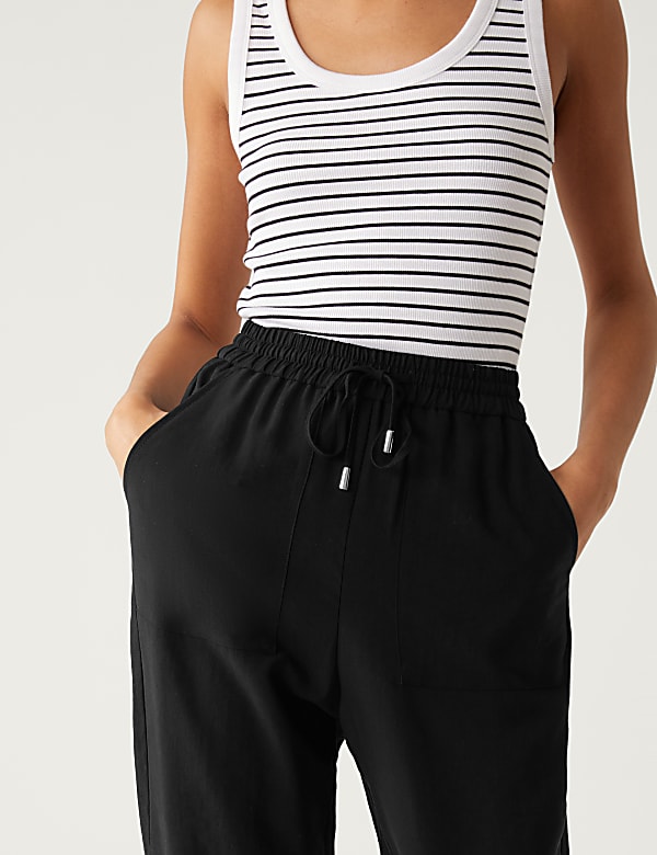 Lyocell Rich Tapered Ankle Grazer Trousers