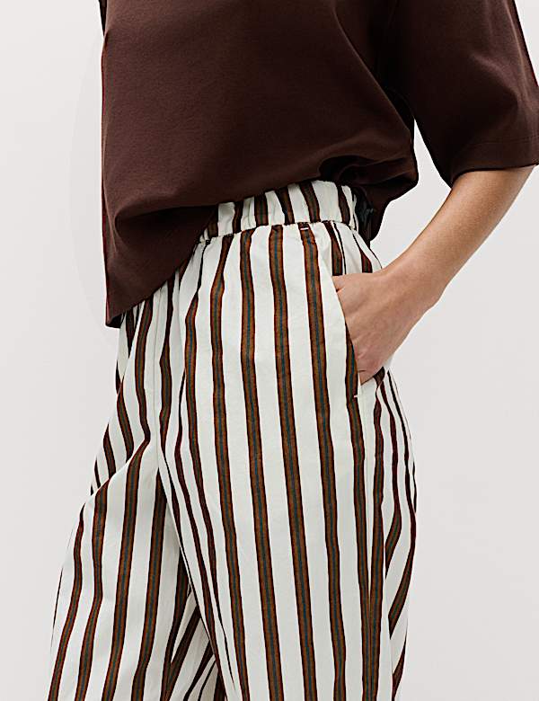 2 Pack Pure Cotton Poplin Straight Leg Trousers - JO