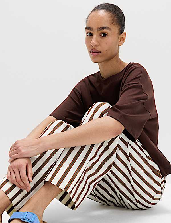 2 Pack Pure Cotton Poplin Straight Leg Trousers - JO