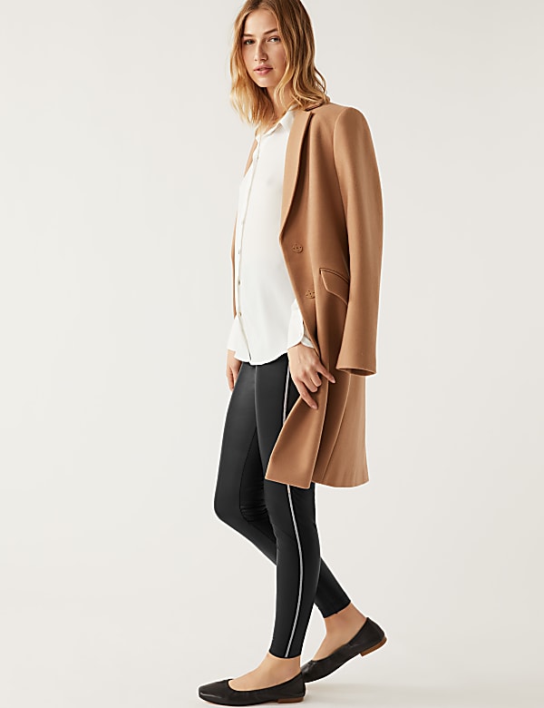 Leather Look Embellished Leggings