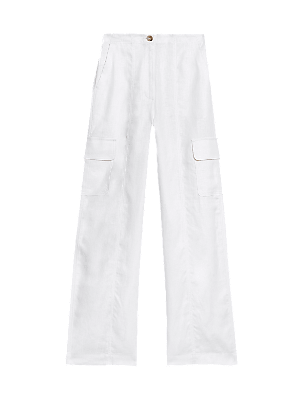 Pure Linen Cargo Trousers