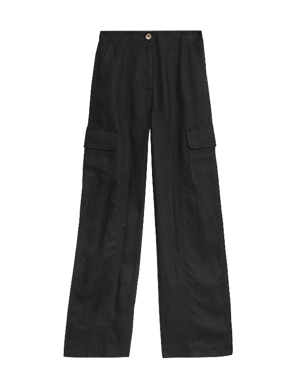 Pure Linen Cargo Trousers