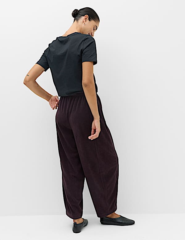Cord Pull On Barrel Leg Trousers - CA