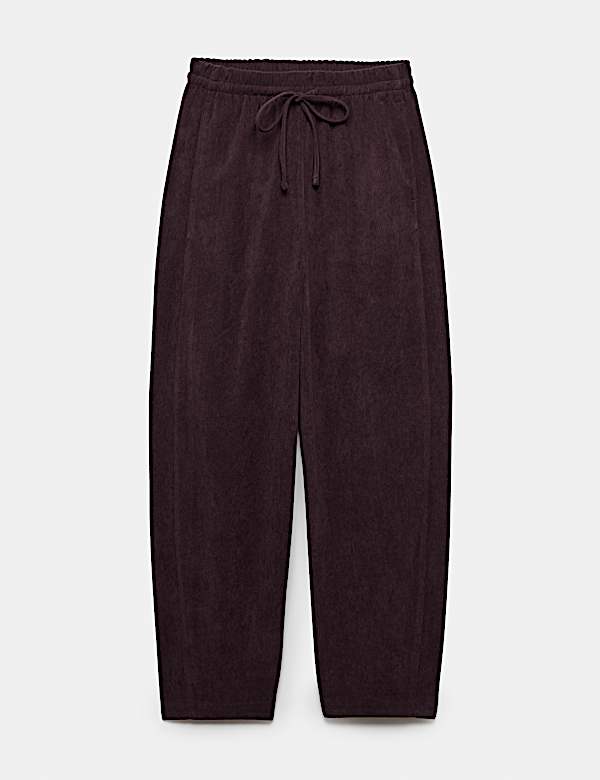 Cord Pull On Barrel Leg Trousers - CA
