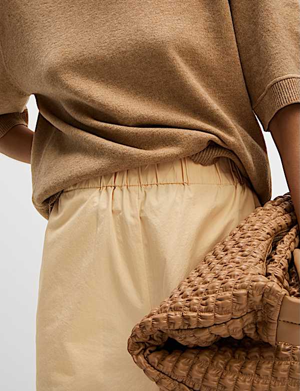 Hose mit geradem Bein, aus reiner Baumwollpopeline - AT