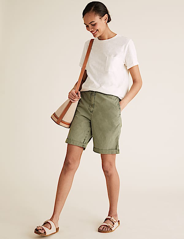 Pure Cotton Long Chino Shorts