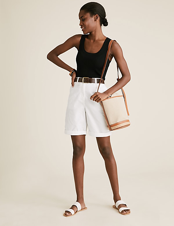 Pure Cotton Long Chino Shorts